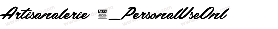 Artisanalerie 1_PersonalUseOnly字体转换